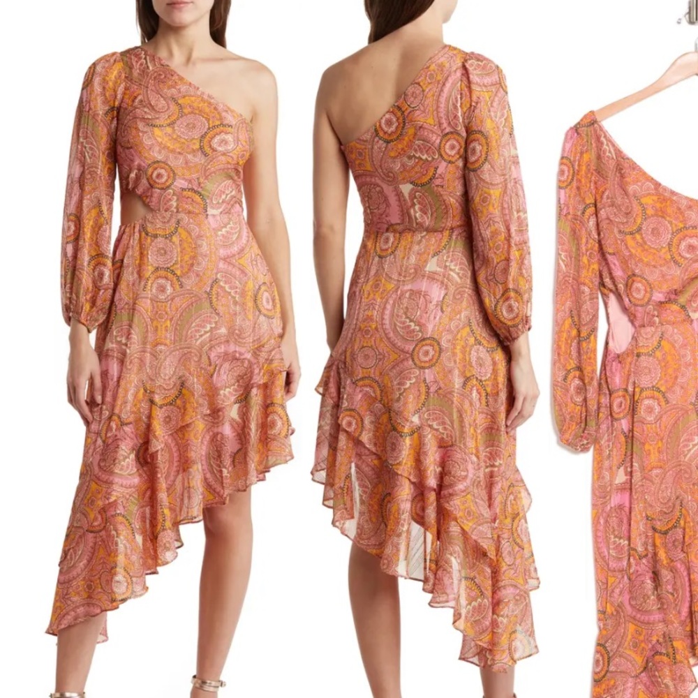 One-Shoulder Chiffon Dress